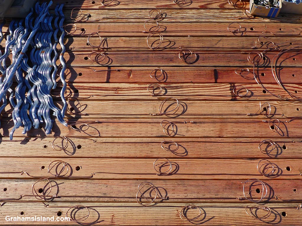 A stack of supplies for electrical repairs