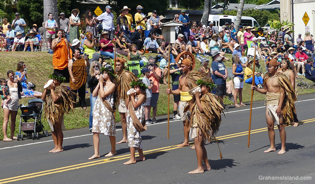Participants in the Kamehameha Day parade at Kapaau, Hawaii