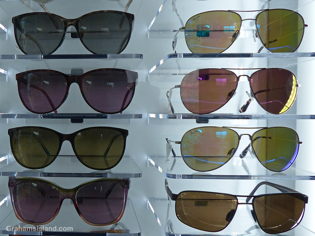 A sunglasses display in Hawaii