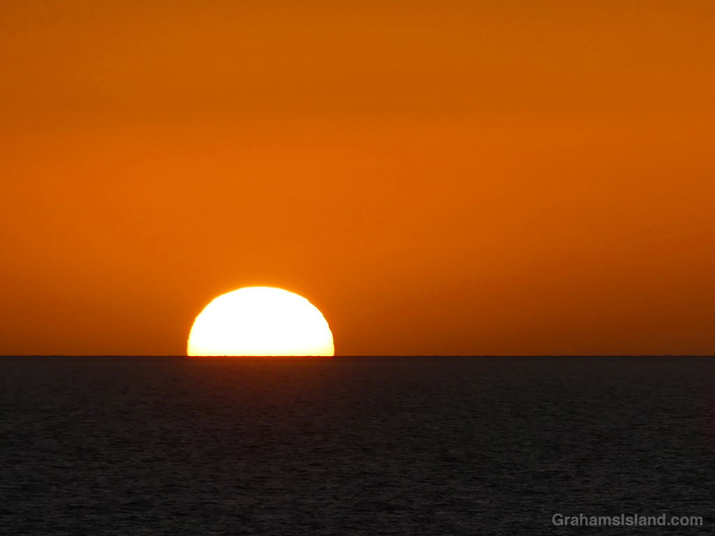 The sun sets off the Kohala Coast in Hawaii