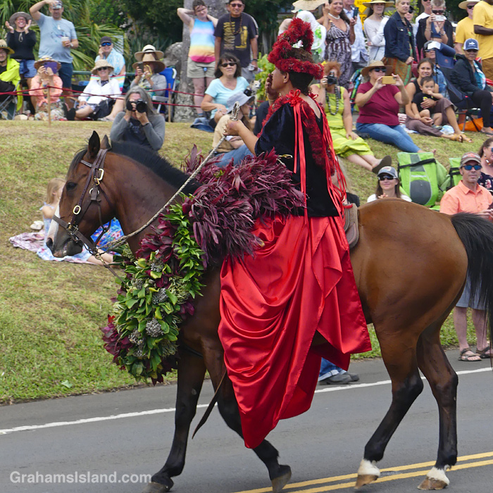 Kamehameha Day parade at Kapaau in Hawaii