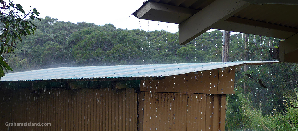 Rain falls in Hawi, Hawaii
