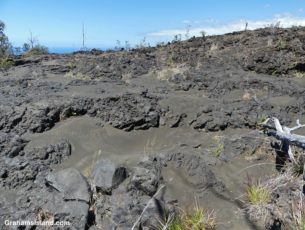 Sand on the Kau Desert Trail in Hawaii