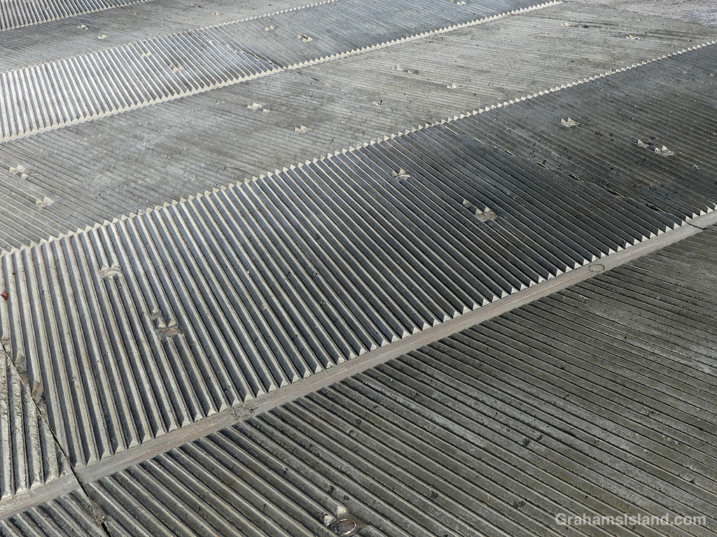 A metal boat ramp in Hawaii