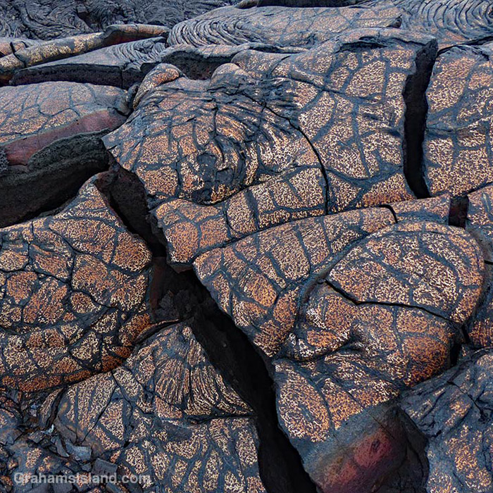 Colorful lava on the Puna Coast Trail in Hawaii Volcanoes National Park
