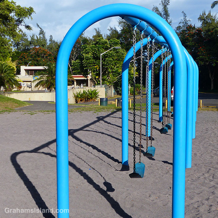 Playground equipment in Kapaau Hawaii