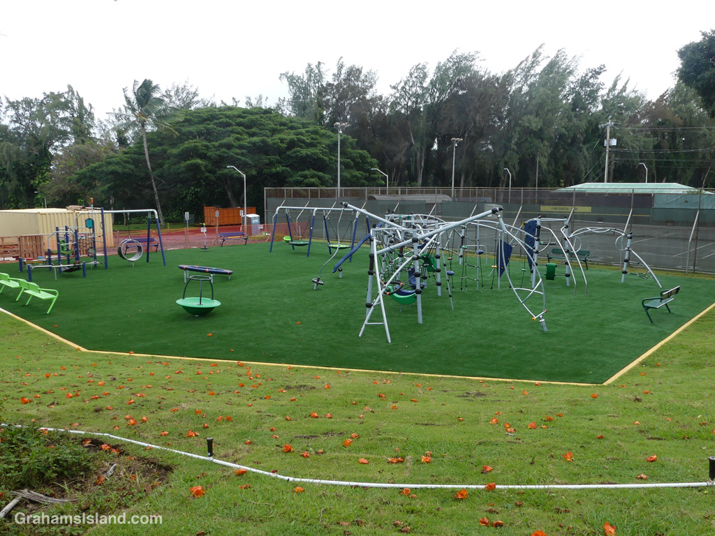 A new playground at Kamehameha Park in Kapaau, Hawaii