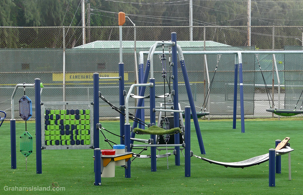 A new playground at Kamehameha Park in Kapaau, Hawaii