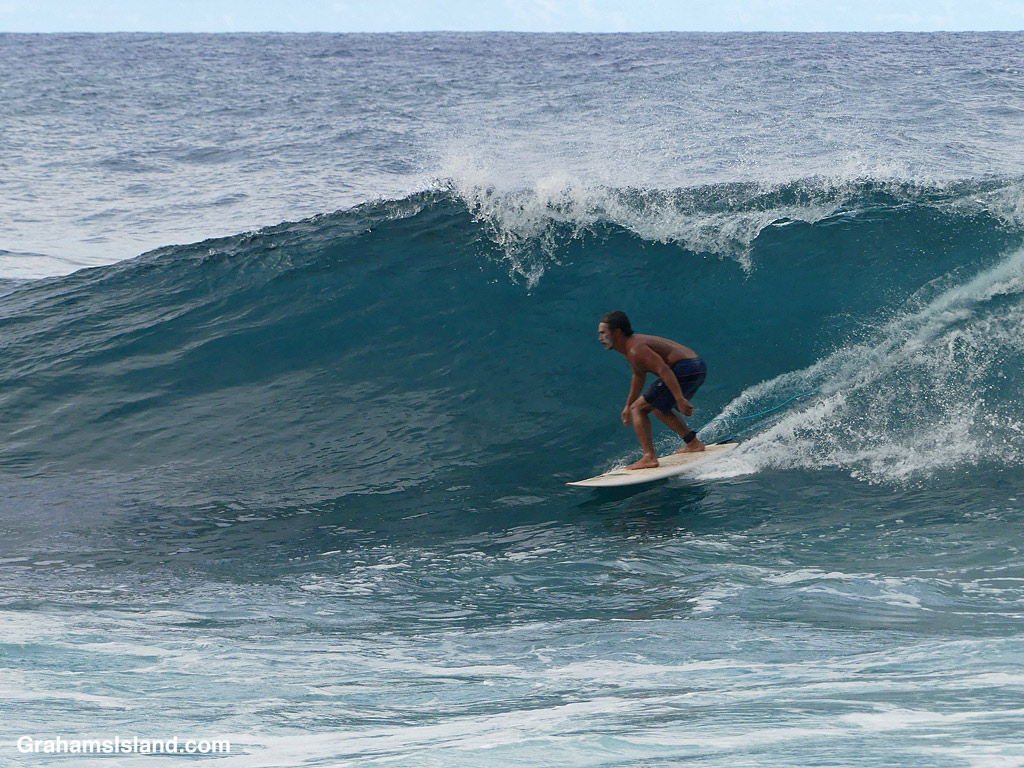 A surfer off Keokea Beach Park, Hawaii