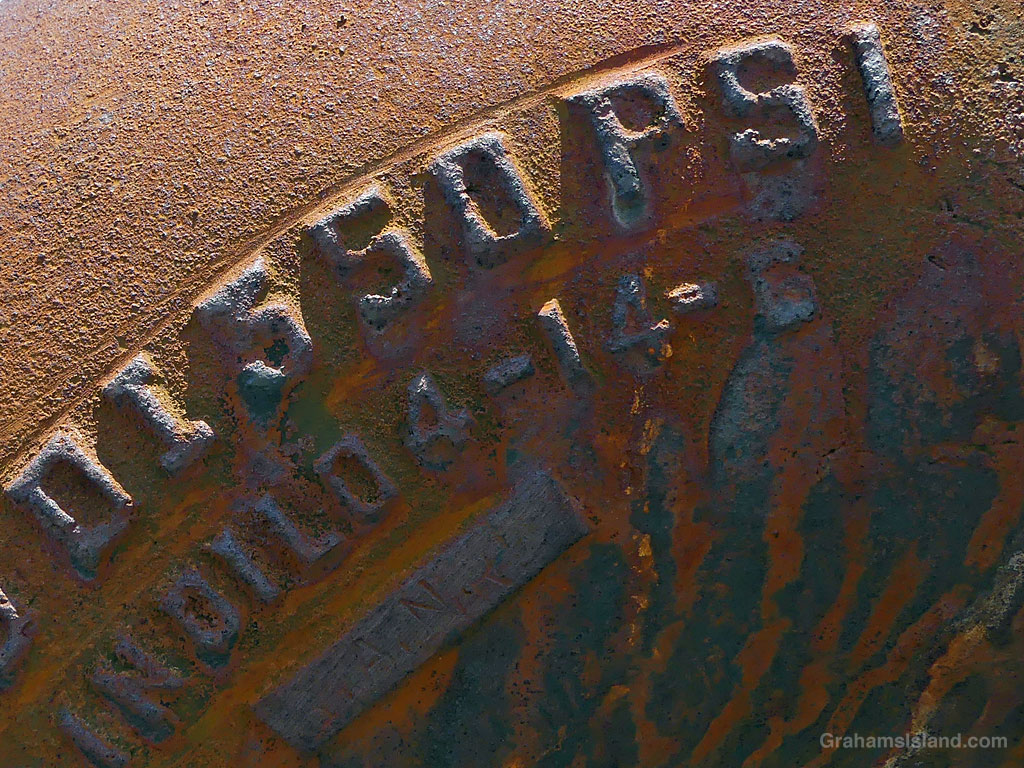 The exterior of a rusty water valve in Hawaii