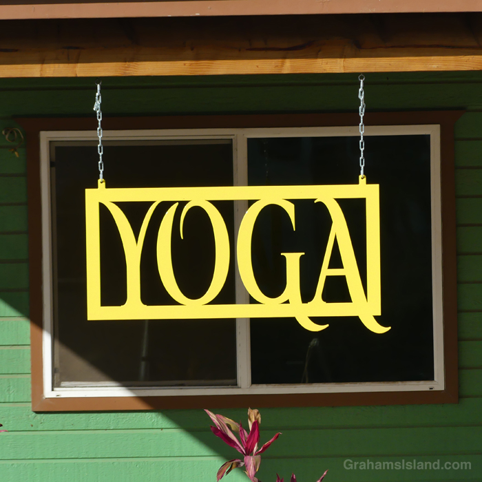 A Yoga sign in Hawi, Hawaii