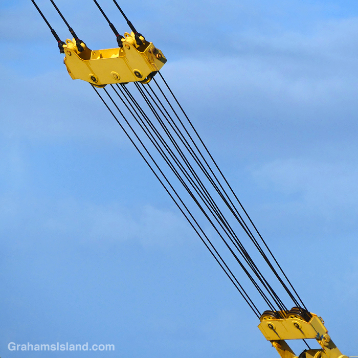 Wires on a crane in Hawaii