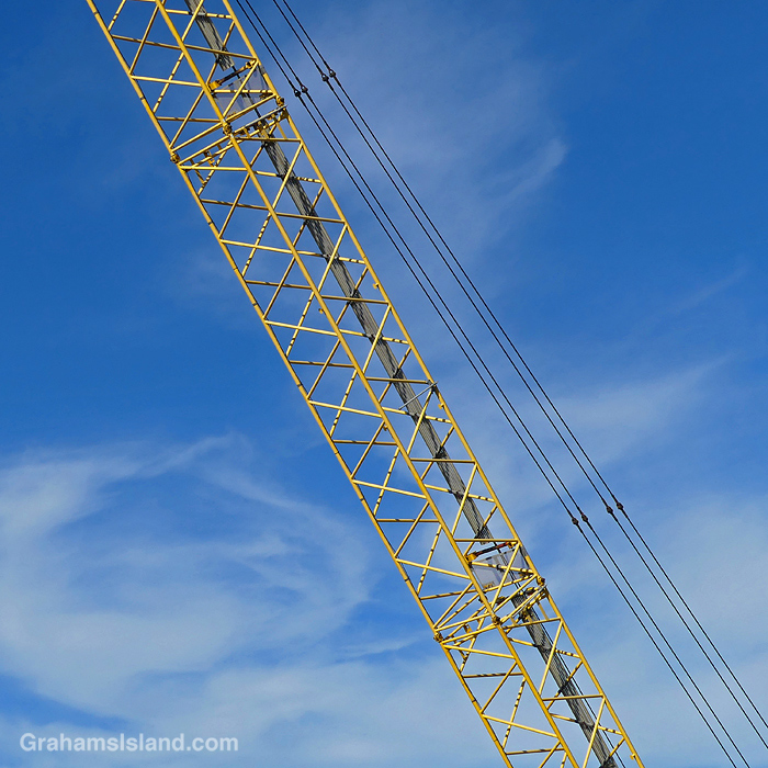 The boom of a crane in Hawaii
