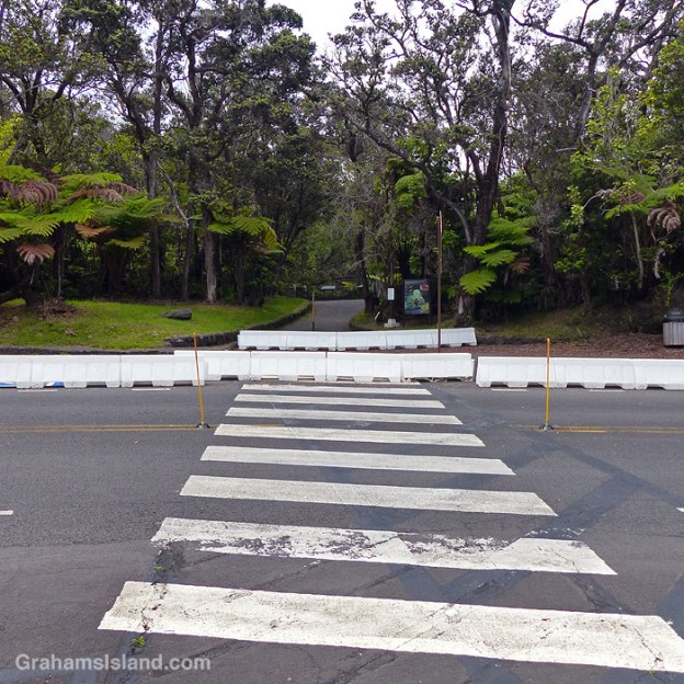 The crosswalk leading to Nāhuku (Thurston Lava Tube) in Hawaii Volcanoes National Park