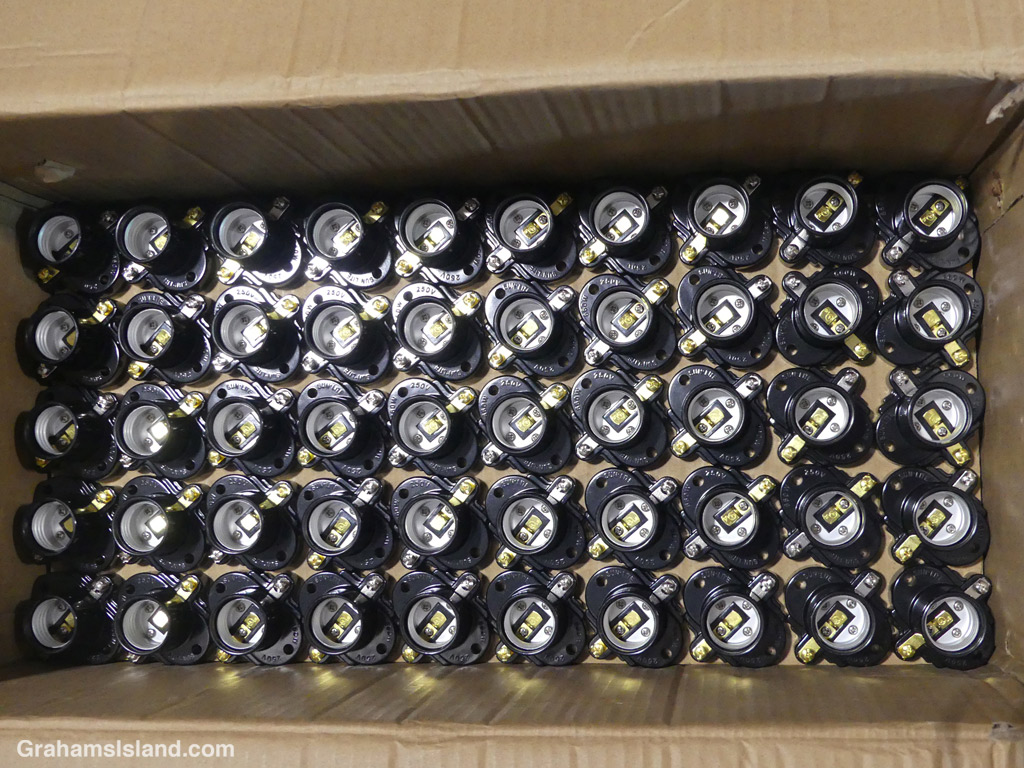 Electrical fittings in a box