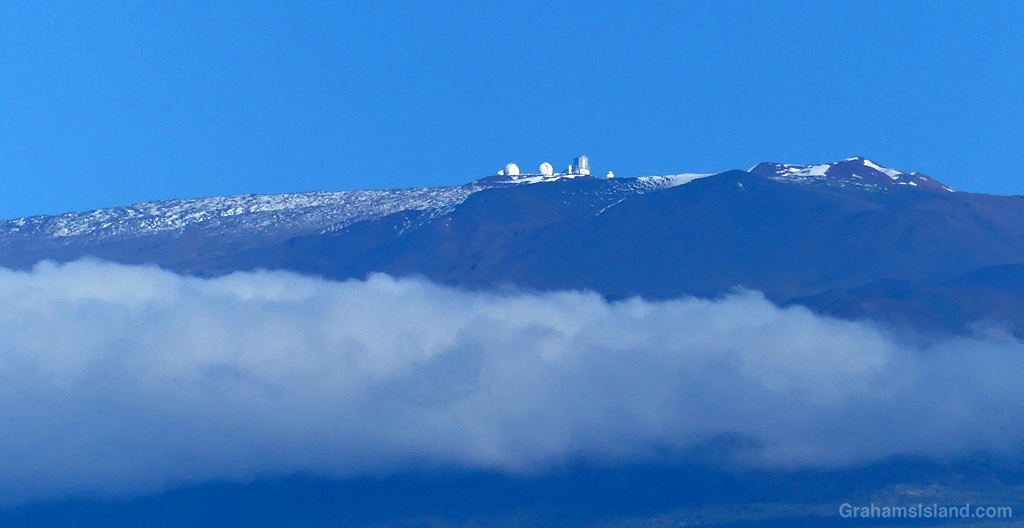 A view of telescopes on Mauna Kea, Hawaii