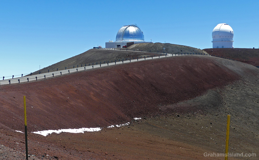 A view of telescopes on Mauna Kea, Hawaii