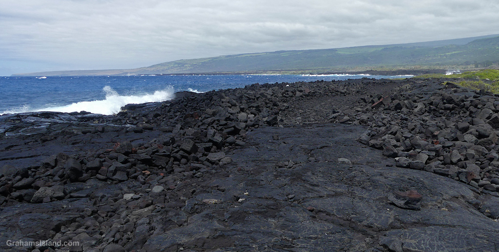 Lava on the trail to Kamehame Beach on the Big Island Hawaii