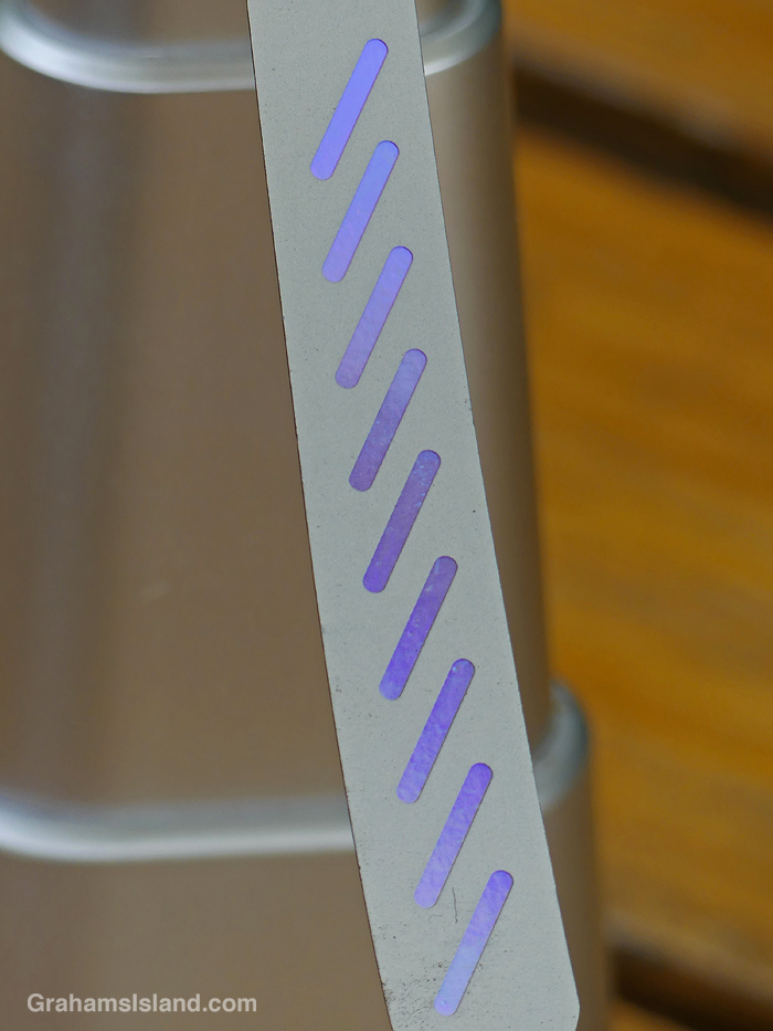 Colored lines on a table fan in Hawaii