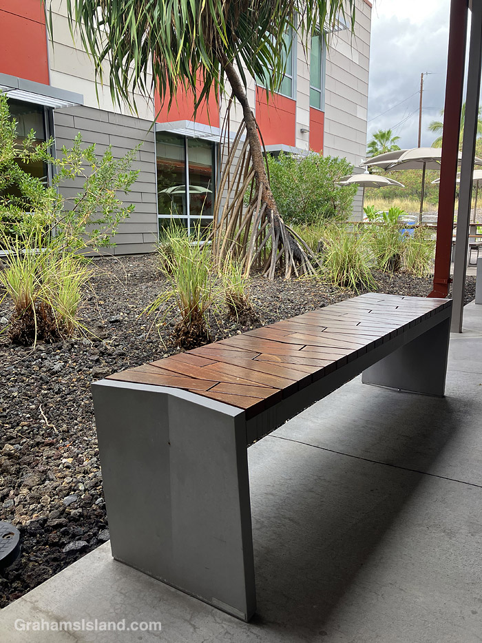 A bench outside a clinic in Hawaii