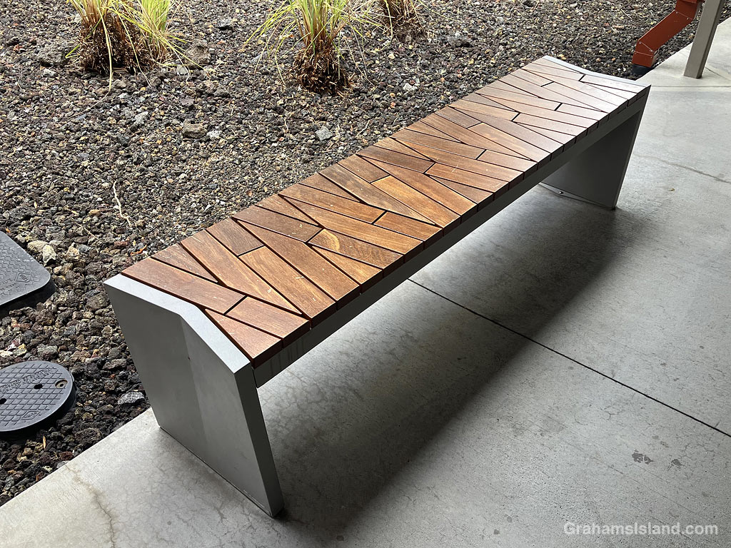 A bench outside a clinic in Hawaii