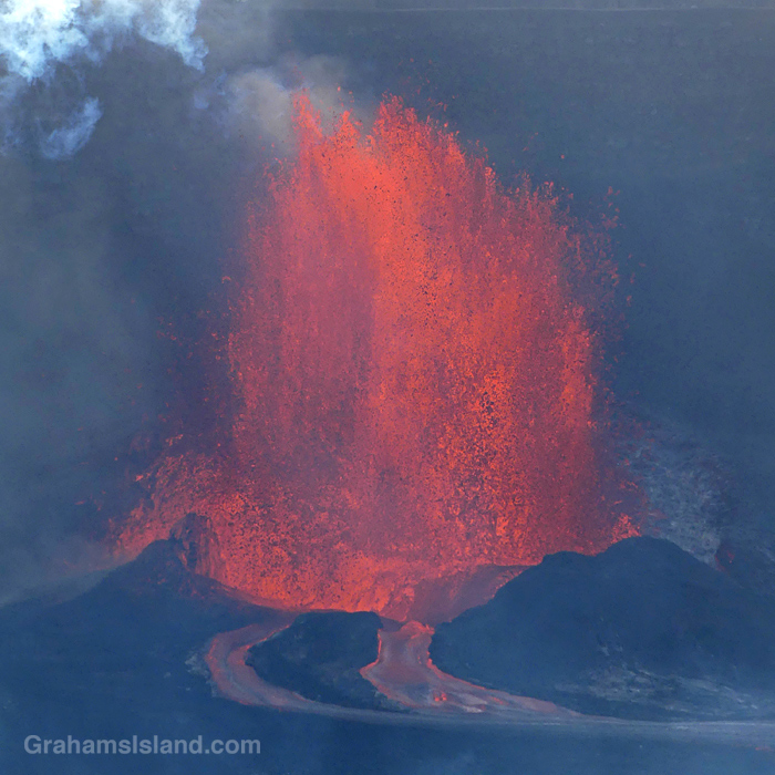 View of Kilauea Eruption in May 2025