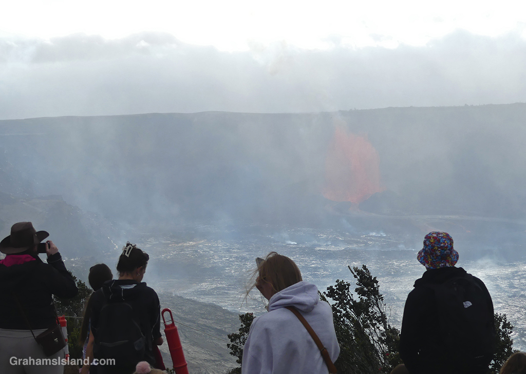 People watch Kilauea Eruption in May 2025