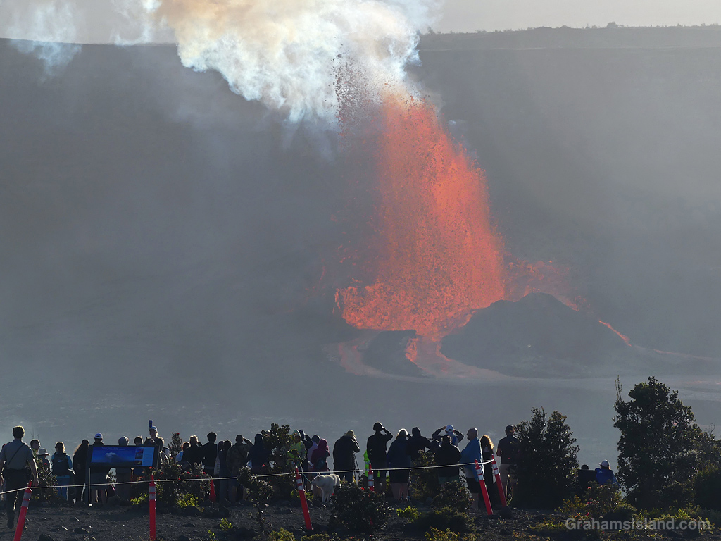 People watch Kilauea Eruption in May 2025