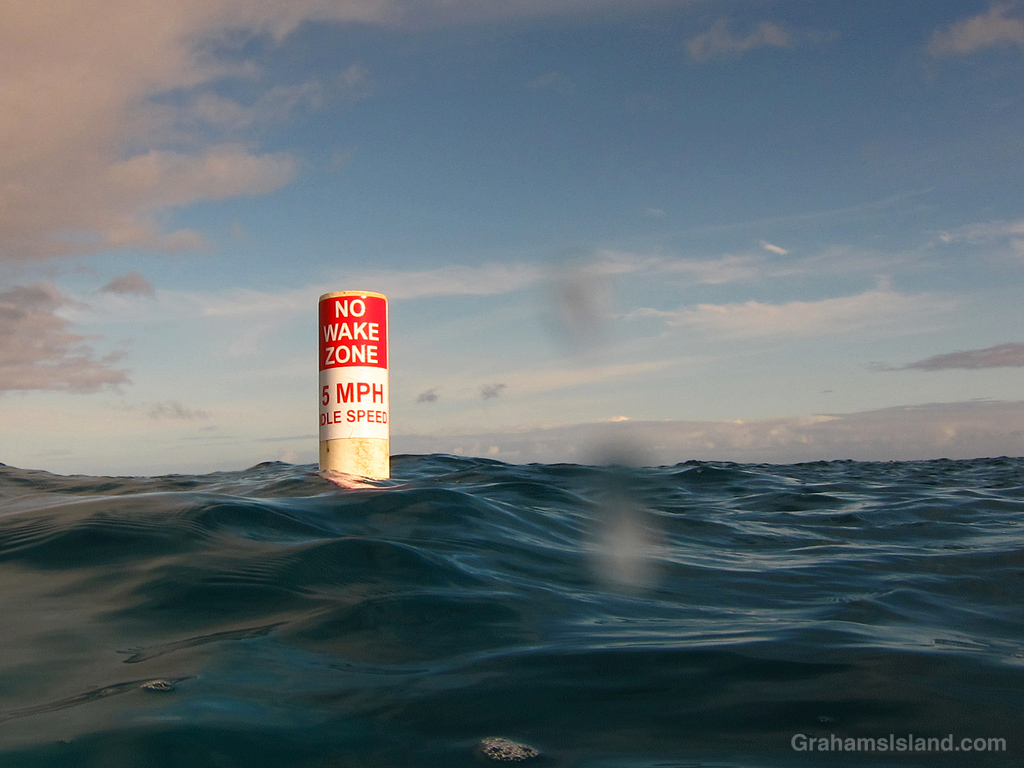 A No wake zone bouy in Hawaii