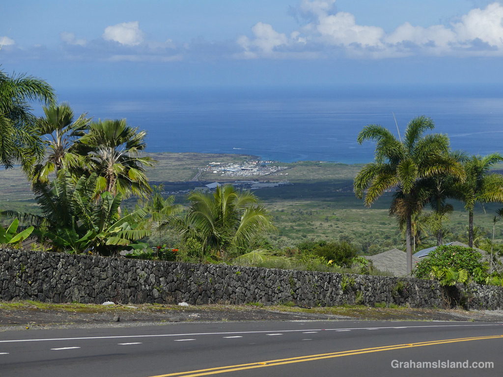 A View of Honokohau Harbor from the top road in Hawaii