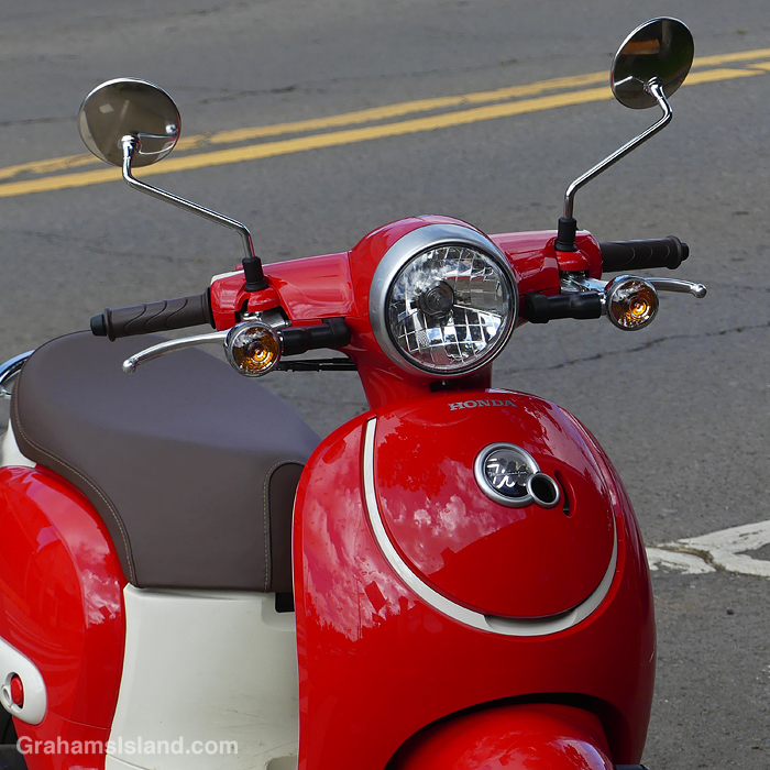 A Red Scooter in Hawi, Hawaii