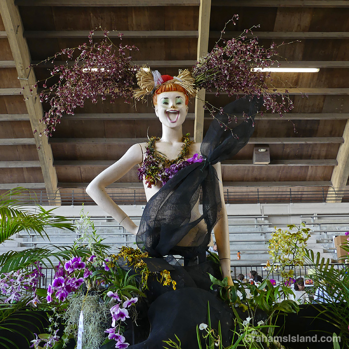 A whimsical display at the HIlo Orchid Show in Hawaii
