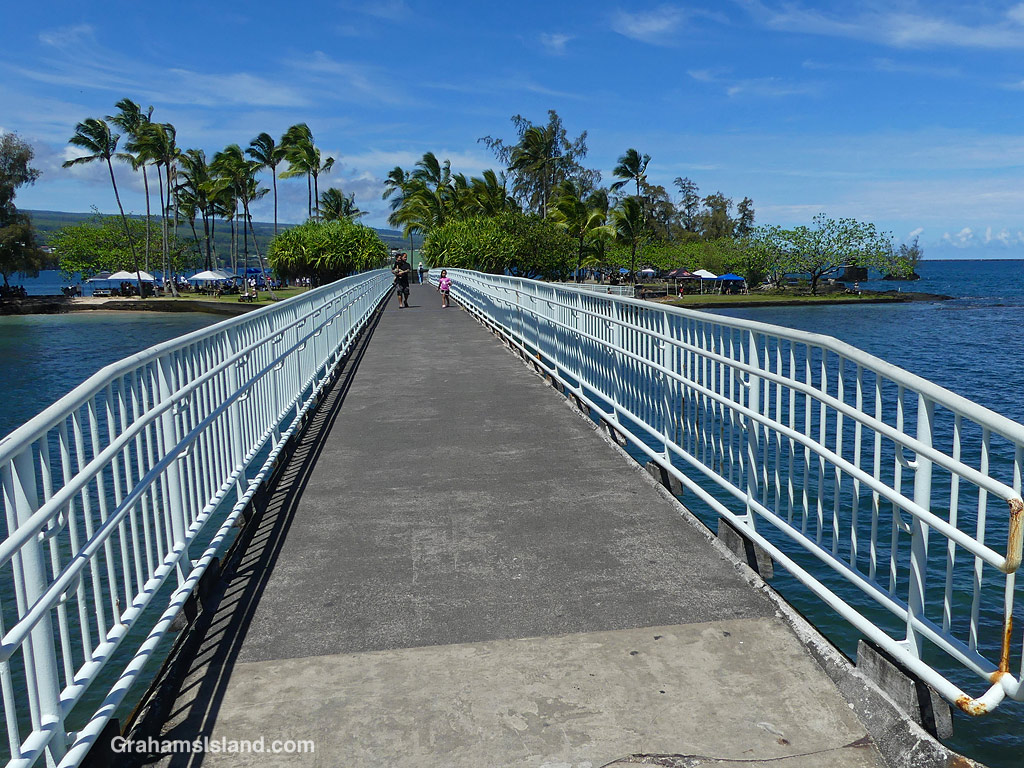 The bridge to Coconut Island in Hilo, Hawaii