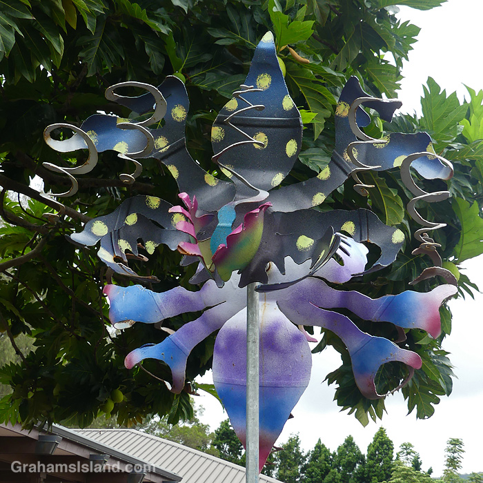 A metal sculpture in Kapaau, Hawaii