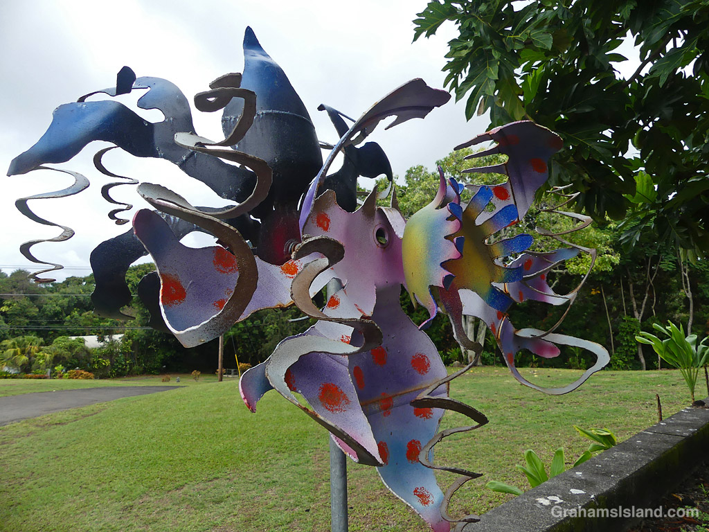 A metal sculpture in Kapaau, Hawaii