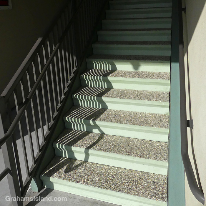 Shadows on a staircase in Hawaii