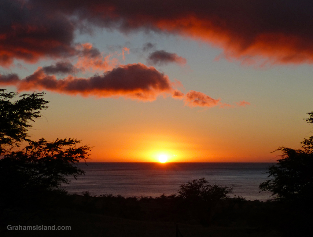 Sunset on the Kohala coast in Hawaii