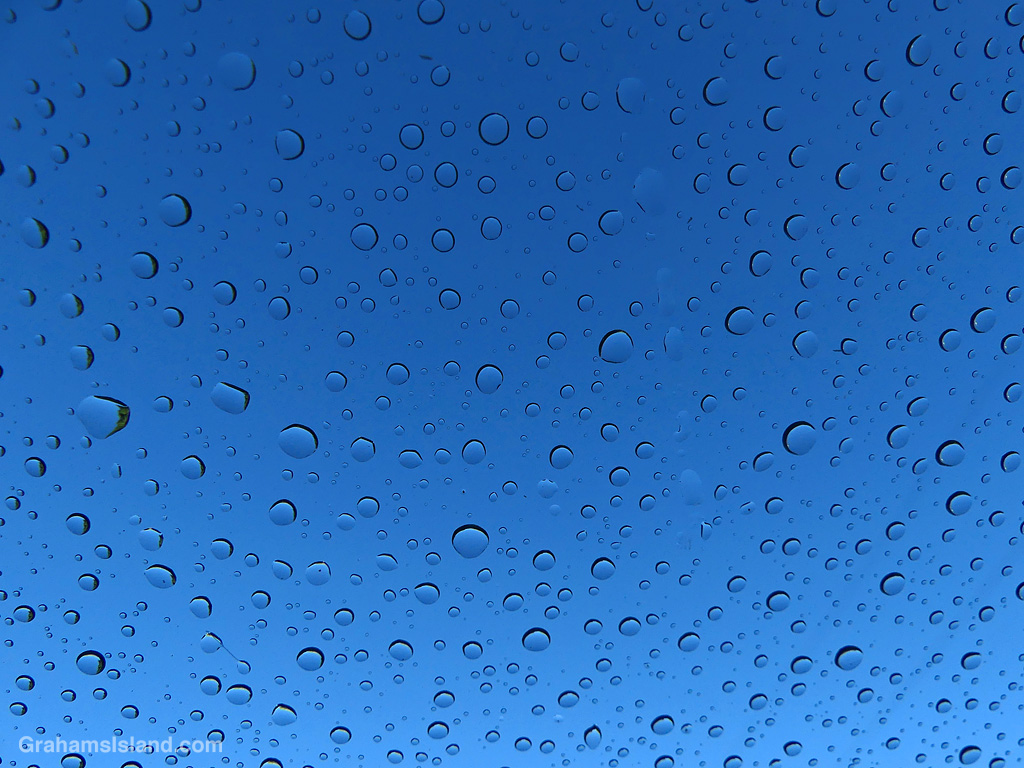 Raindrops on a windshield in Hawaii