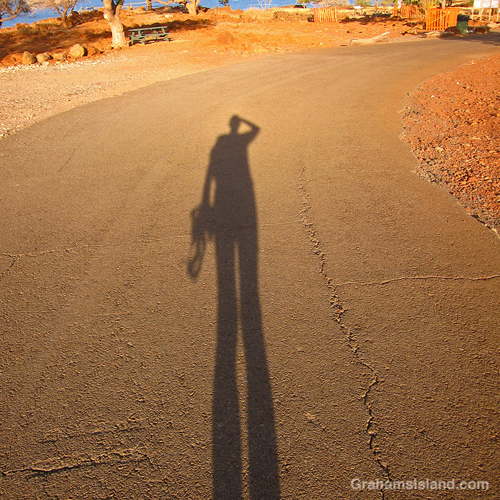 A shadow selfie at Lapakahi in Hawaii