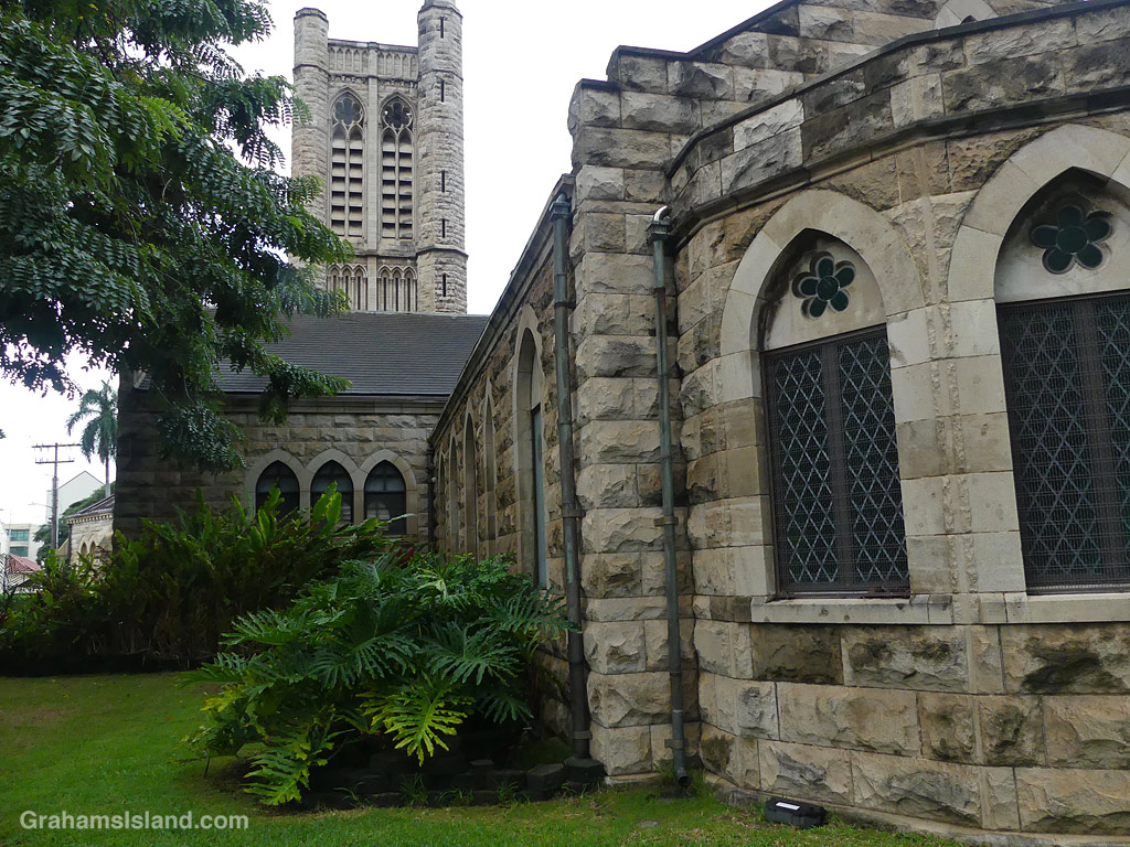 A view of St. Andrew's Cathedral in Honolulu, Hawaii