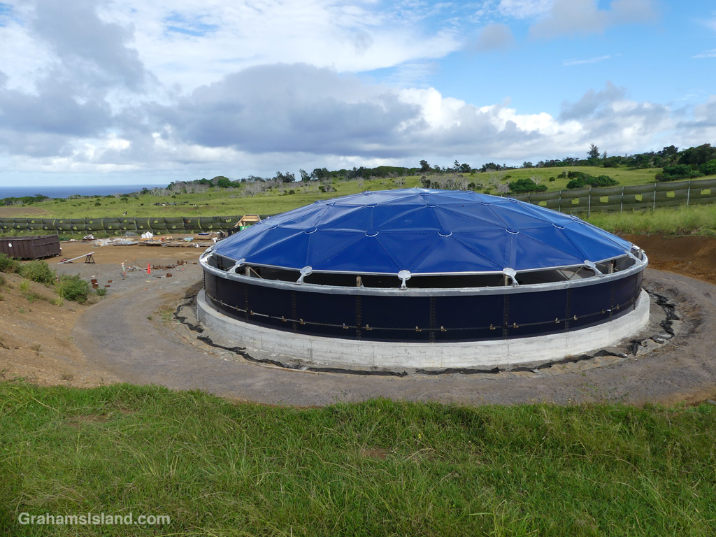 A new water tank under construction near Hawi, Hawaii