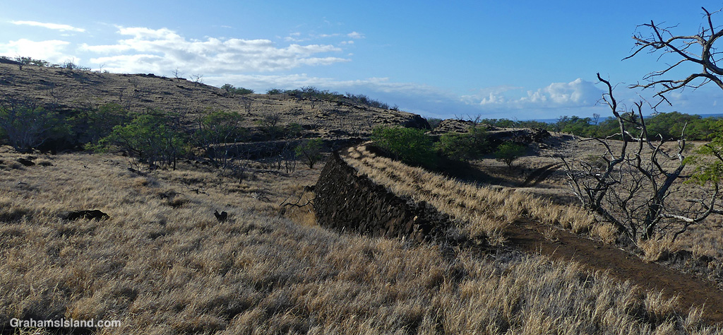 The old sugar railway line near Mahukona in Hawaii