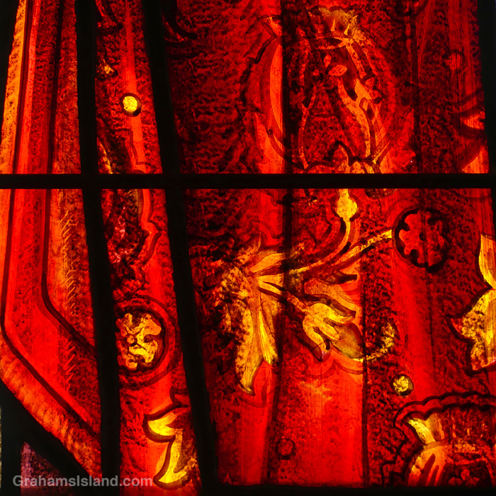 Stained glass in Sacred Heart Catholic Church, Hawi, Hawaii