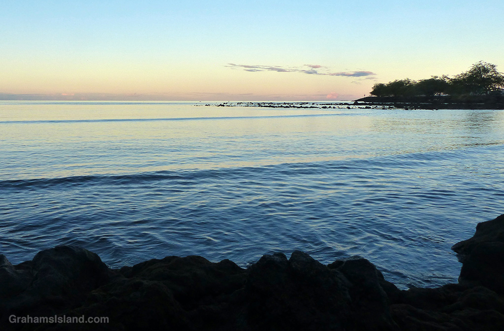 Early morning wavelets at Kawaihae in Hawaii
