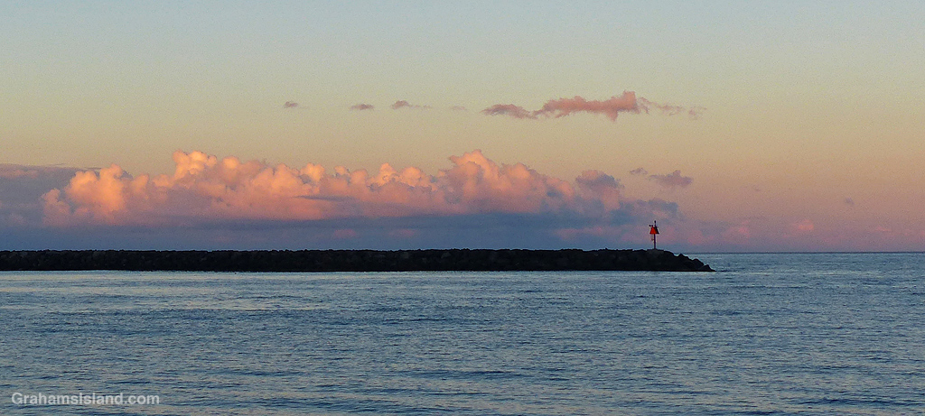 Early morning at Kawaihae harbor in Hawaii