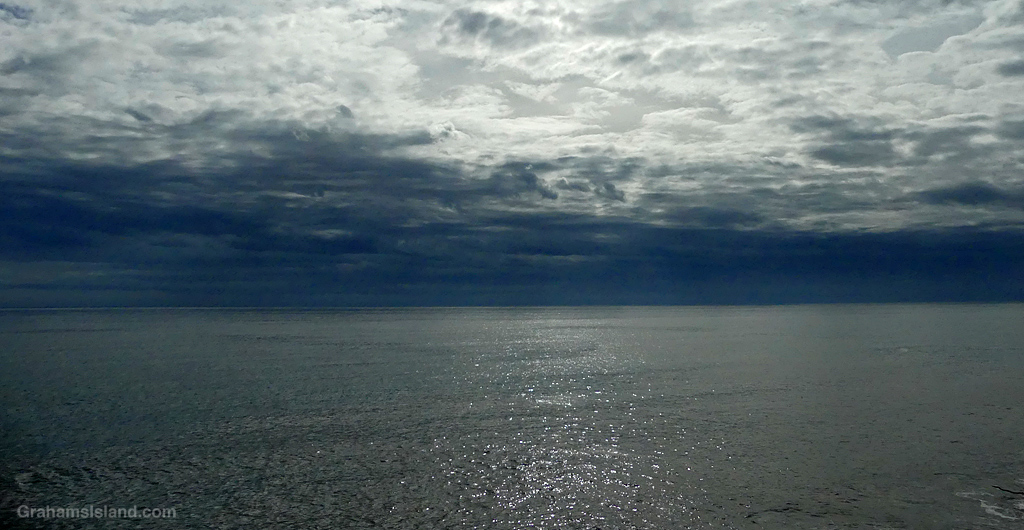 Moody skies and a gray ocean near Kawaihae, Hawaii