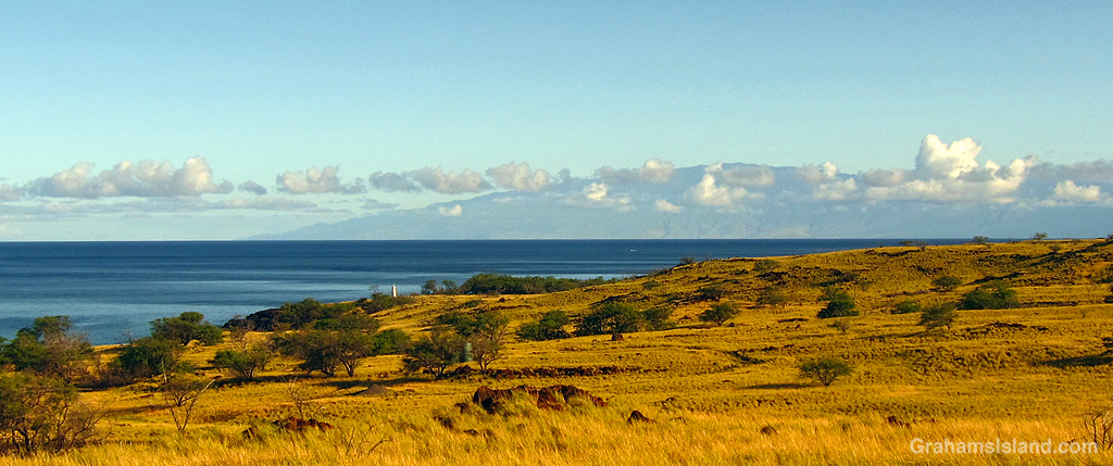 A view of Maui from Lapakahi State Historical Park in Hawaii