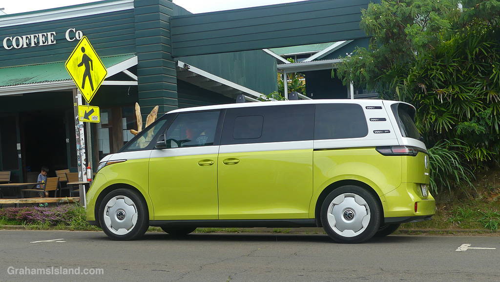 A New VW bus in Hawi, Hawaii