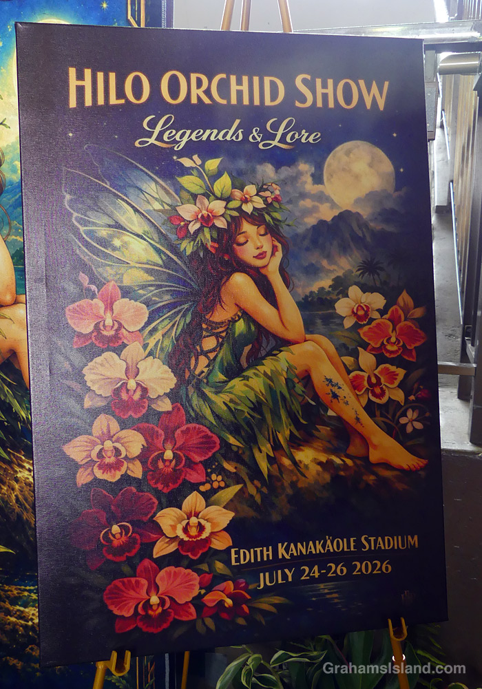 The poster from the 2026 Hilo Orchid Show in Hawaii.