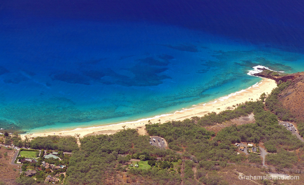 Makena Beach State Park Maui from the air
